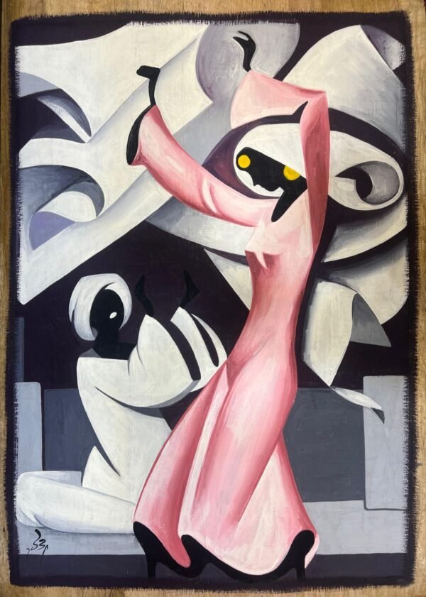 Nubian Woman Dancing Cubist